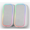 ÷ Altavoces 2.0 bluetooth mars gaming msomw blanco 20w dsp iluminacion rgb aux -in control volumen