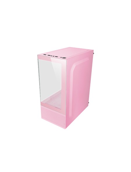 ÷ Caja microatx gaming mars gaming mc-sep pink doble cristal continuo mesh