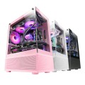 ÷ Caja microatx gaming mars gaming mc-sep pink doble cristal continuo mesh