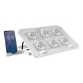 ÷ Base de refrigeracion para portatiles mars gaming mnbc23w con soporte de movil/tablet 6xfans white