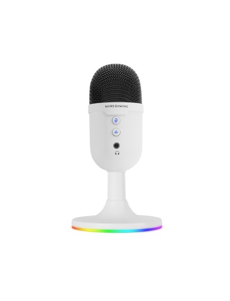 ÷ Microfono compacto mars gaming mmiccx usb blanco de alta definicion 196khz 24bits enc arg base 