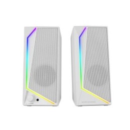 ÷ Altavoces 2.0 mars gaming ms72w white 15w jack 3.5mm iluminacion rgb control de volumen entrada jack