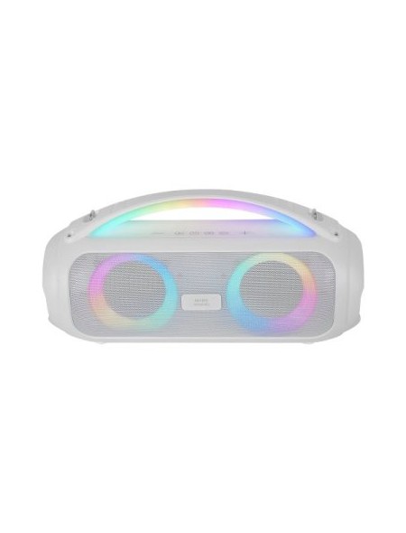 ÷ Altavoz bluetooth portable mars gaming mspulsew blanco 50w ultrabass rgb bat. 8h bt usb aux fm 