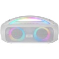 ÷ Altavoz bluetooth portable mars gaming mspulsew blanco 50w ultrabass rgb bat. 8h bt usb aux fm 