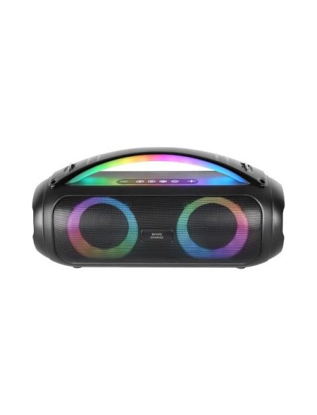 ÷ Altavoz bluetooth portable mars gaming mspulsew negro 50w ultrabass rgb bat. 8h bt usb aux fm 