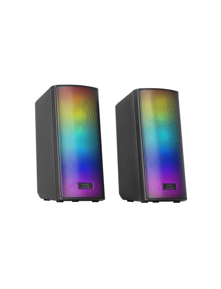 ÷ Altavoces 2.0 bluetooth mars gaming msrgb2 15w bt 5.3 jack 3.5mm rgb caja de control microsd negro