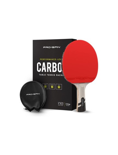 ÷ Pala de ping pong pro-spin premium fibra de carbono madera 7-ply goma ofensiva esponja 2mm funda