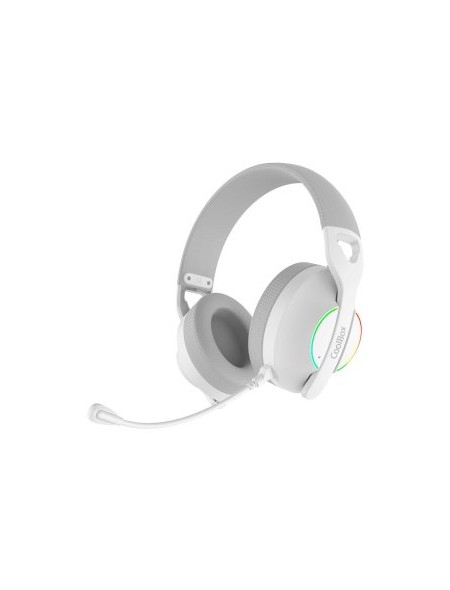 ÷ Headset bluetooth coolbox wb01-b rgb blanco bt 5.4 2.4ghz jack 3.5mm usb-a y usb-c
