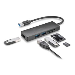 Hub Adaptador USB 3.2  NGS / 3x USB 3.2 / Lector Tarjetas SD -  MicroSD / IHUBREADER