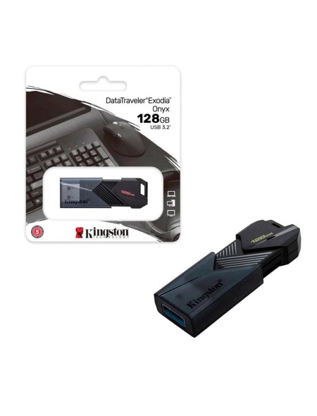 Pendrive Kingston DataTraveler Exodia Onyx 128Gb USB 3.2 Gen.1 / Negro /  DTXON/128GB