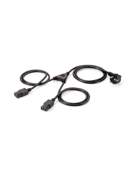 ÷ Cable alimentacion equip shuko 90? macho a 2 iec hembra 1.8m 112220