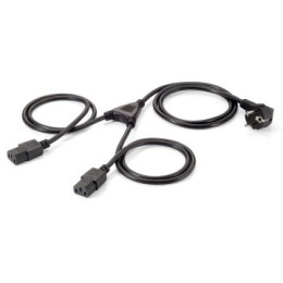 ÷ Cable alimentacion equip shuko 90? macho a 2 iec hembra 1.8m 112220