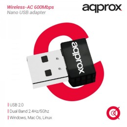 ÷ Usb wifi approx 600mb nano appusb600nav2 tama?o mini chip realtek rtl8192eu
