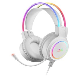 ÷ Headset mars gaming mhrgb white jack 3.5mm iluminacion 360? chroma sonido ultra-bass 3d micro abatib