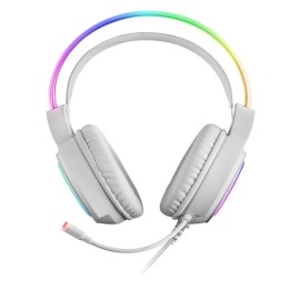 ÷ Headset mars gaming mhrgb white jack 3.5mm iluminacion 360? chroma sonido ultra-bass 3d micro abatib