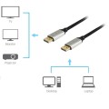 ÷ Cable displayport a displayport premium 1.4 8k/60hz 3m malla algod?n trenzado y conector aluminio eq
