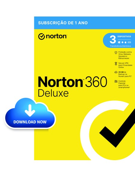 ÷ Norton 360 deluxe 25gb 1 user 3 device 1year portugues **l. electronica