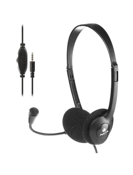 ÷ Headset ngs ms103 max con microfono y control de volumen jack 3.5 cable de 1.5m