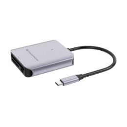 ÷ Card reader externo conceptronic bian09g usb-c sd/sdhc/sdxc microsd/tflash