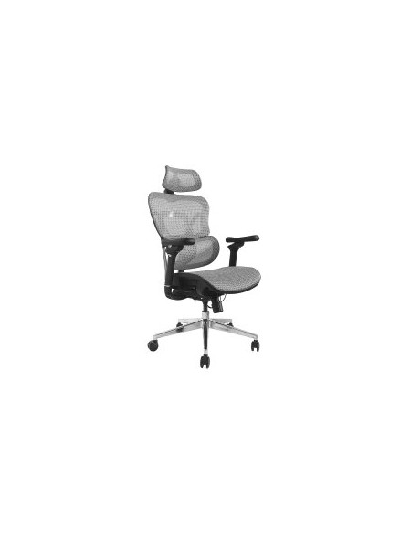 ÷ Silla de oficina ergonomica equip 651050 premium color gris tapiceria malla 5 posiciones