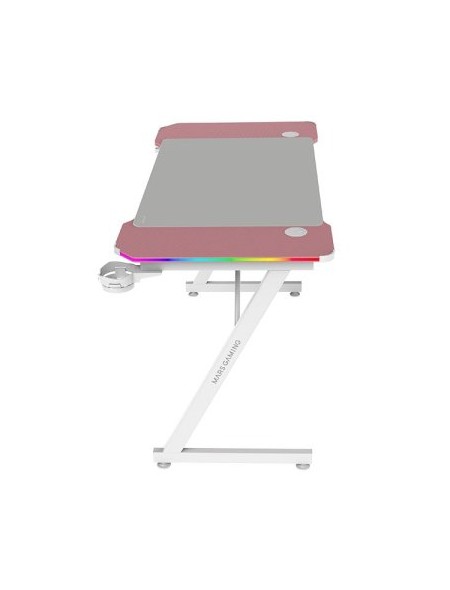 ÷ Mesa mars gaming mgdx120rgbp chasis acero 120x60x75 fibra de carbono rgb mando gestion cables rosa