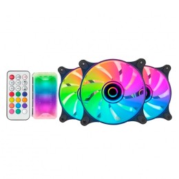 ÷ Kit 3xventilador interno argb mars gaming mf-3d kit black 12x12cm argb efecto espejo infinito