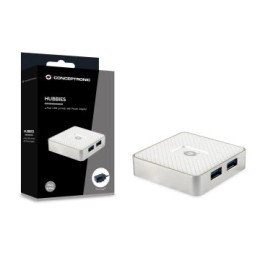 ÷ Hub usb 3.0 conceptronic hubbies03w 4 puertos usb 3.0 con alimentador color blanco