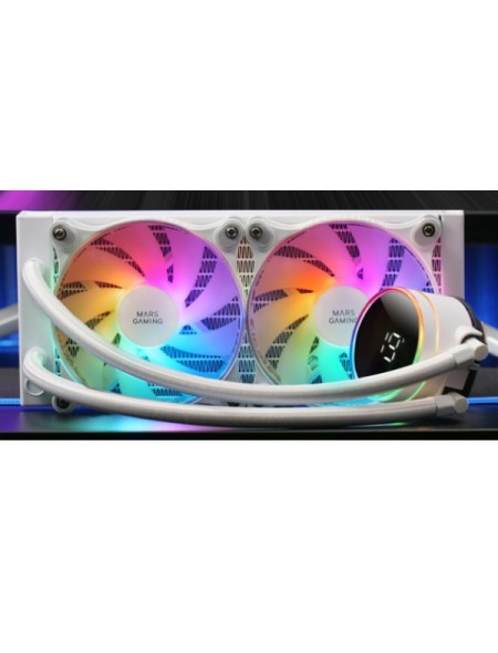 ÷ Sistema de refrigeracion liquida mars gaming mllcd240w blanco 2x (12x12) iluminacion frgb tpd 500w p