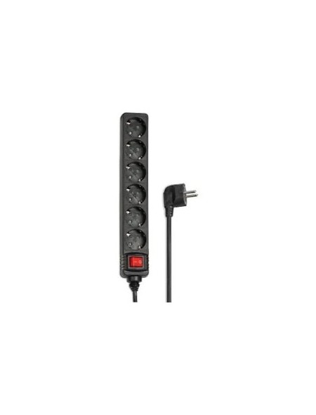 ÷ Regleta alimentacion hama con 6 tomas interruptor 1,4m color negra