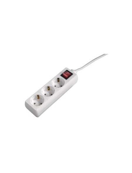 ÷ Regleta alimentacion hama con 3 tomas interruptor 1,4m color blanco