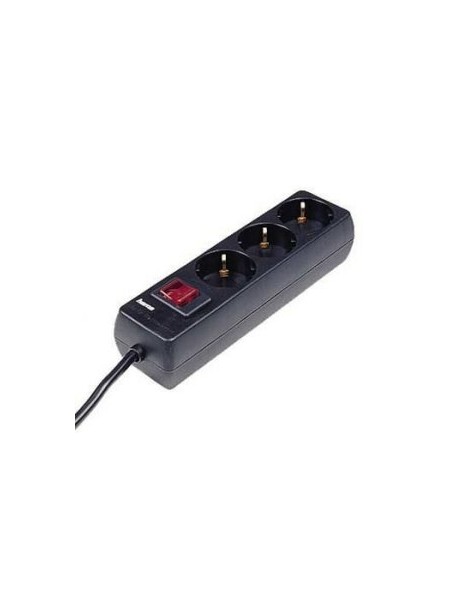 ÷ Regleta alimentacion hama con 3 tomas interruptor 1,4m color negro