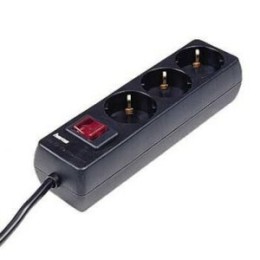 ÷ Regleta alimentacion hama con 3 tomas interruptor 1,4m color negro