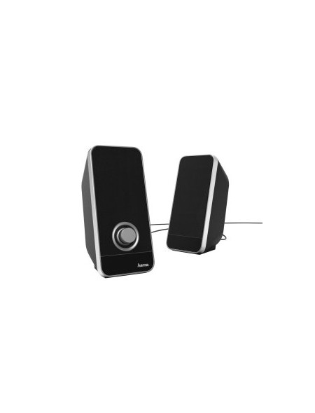 ÷ Altavoces 2.0 hama sonic ls-206 jack 3.5mm alimentado por usb control de volumen color negro