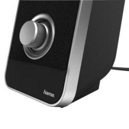 ÷ Altavoces 2.0 hama sonic ls-206 jack 3.5mm alimentado por usb control de volumen color negro