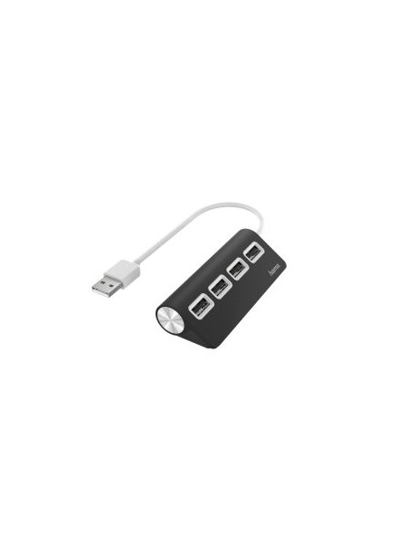 ÷ Hub usb 2.0 hama con 4 puertos usb 2.0 480mbits color negro