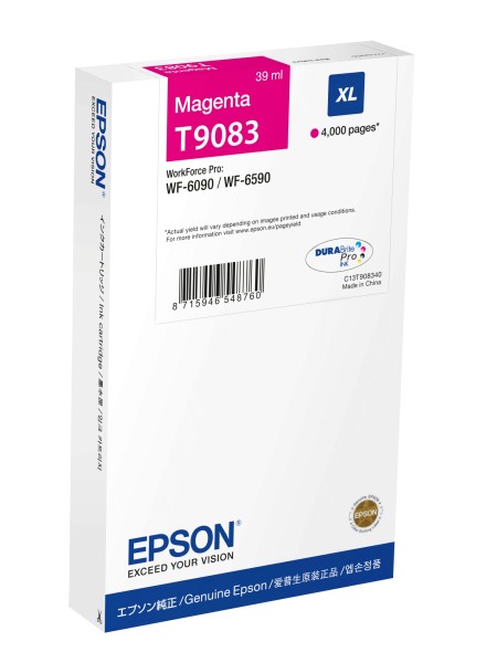 ÷ Tinta original epson t9083 xl magenta c13t908340 39ml