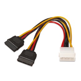 ÷ Aisens - cable sata alimentacion, molex 4pin/m-2xsata/h, 20cm