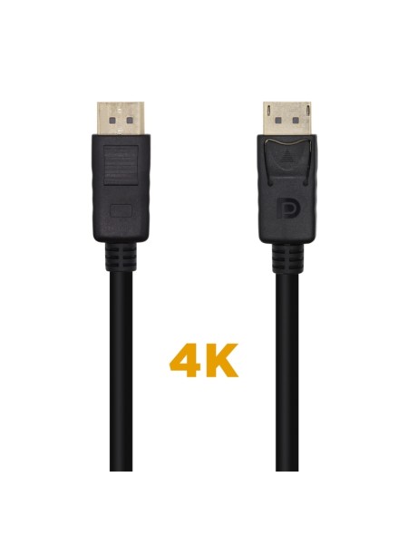 ÷ Aisens - cable displayport v1.2 4k@60hz, dp/m-dp/m, negro, 1.0m