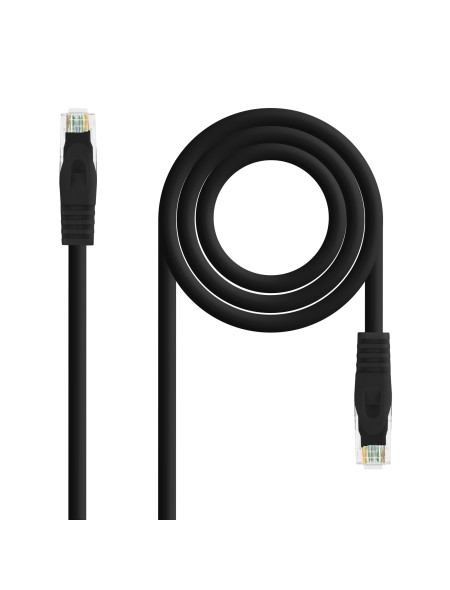 ÷ Nanocable cable red latiguillo rj45 lszh cat.6a utp awg24, negro, 25 cm