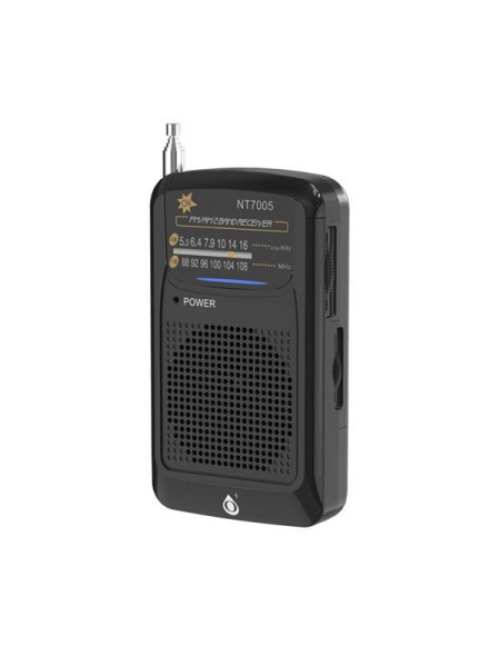 Radio portatil Am-Fm con Antena NT7005 / Altavoz externo / Jack 3.5mm / Negro / One+