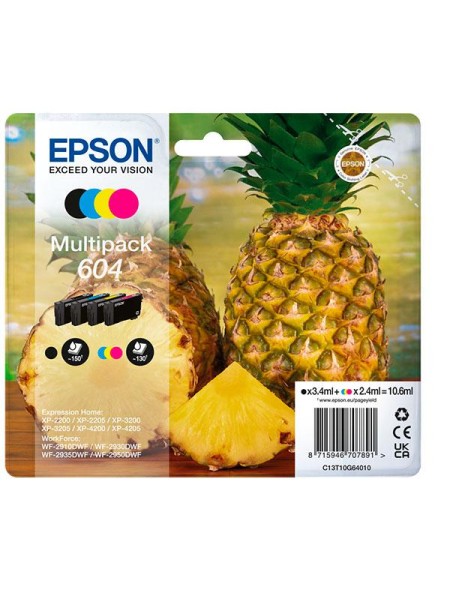 Tinta Original Epson Multipack 604 (bk/c/m/y) XP-2200 / WF-2910DWF