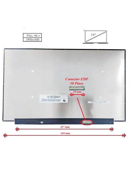 Pantalla para portátil LED 16