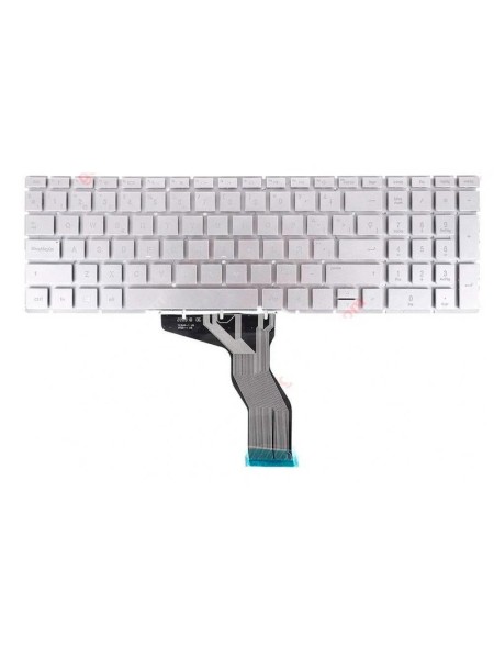 Teclado compatible para portátil HP Pavilion 15-ab / 15-bs / 15q-bd / 15-cc / 809031-071 / Teclas redondas / Intro pequeño / Plata