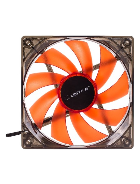 ÷ Ventilador interno unykach 120mm translucido con led red 9 aspas