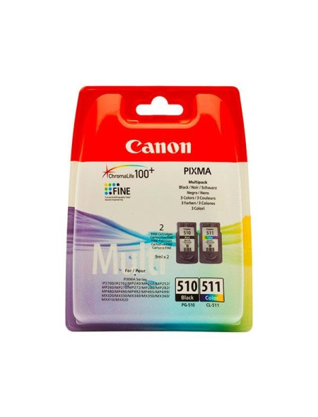 Tinta Original Canon Pack PG510 + CL511 / Negro + Color
