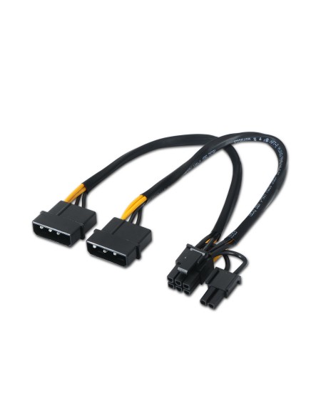 ÷ Aisens - cable tarjeta grafica, 2xmolex 4pin/m-pci-e(molex 6+2pin)/m, 20cm