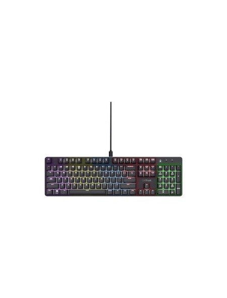 ÷ Teclado trust gaming gxt 871 zora mecanico rgb color negro