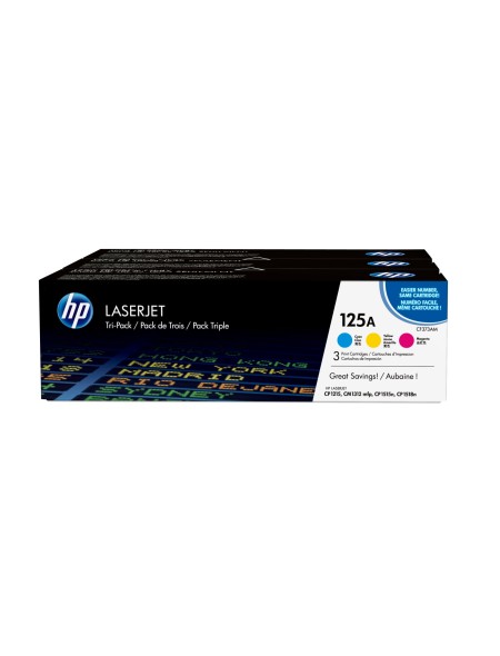 ÷ Pack 3 unidades tóner originales hp cf373am cian / magenta / amarillo 125a 1.400 páginas