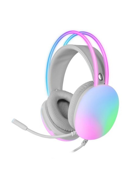 ÷ Headset mars gaming mh-glow white jack 3.5mm y alimentacion por usb iluminacion 360? chroma en diade