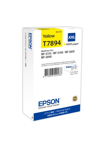 ÷ Tinta original epson t7894 xxl amarillo c13t789440 34.2ml